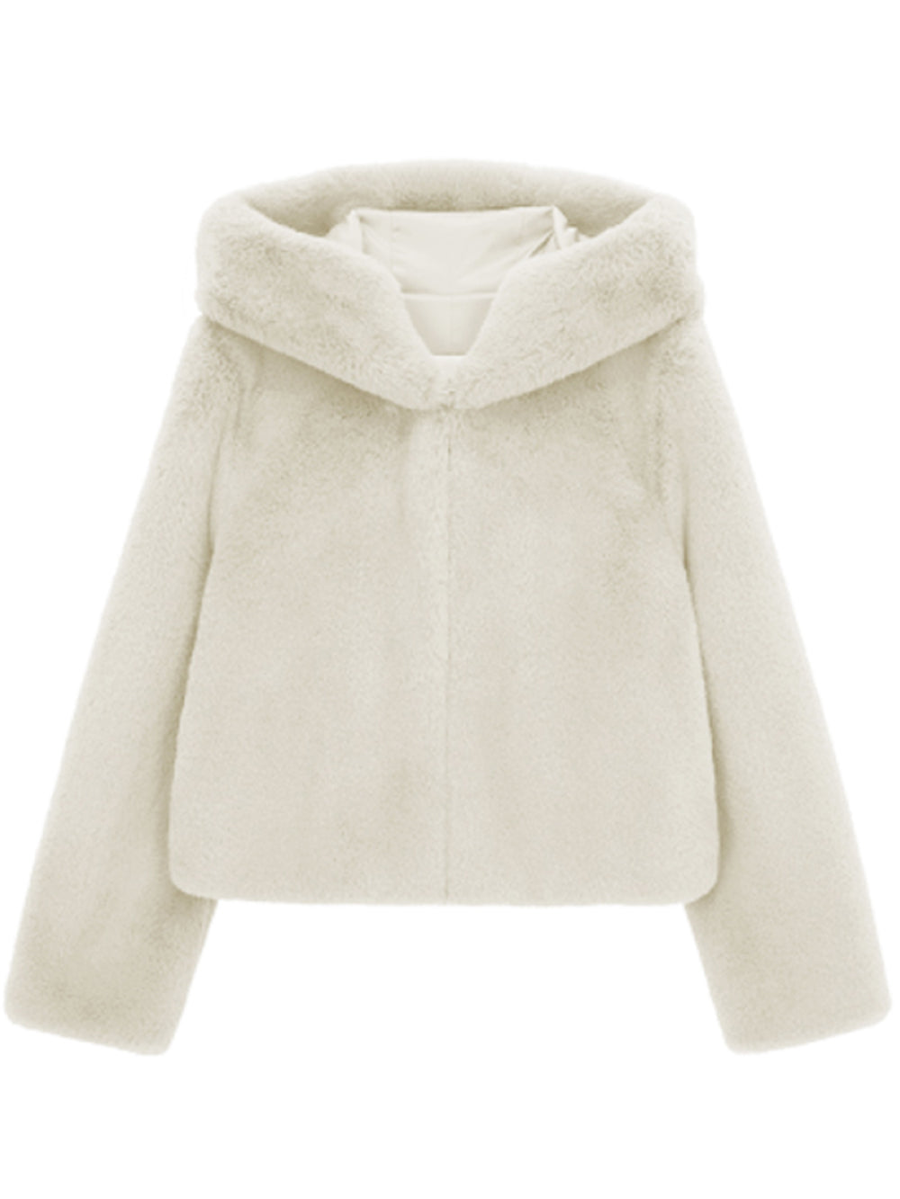 FAUX FUR BIEN HOODED SHORT JACKET – Lemonplet KR store