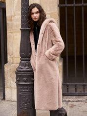 FAUX FUR LAON HOODED MAXI COAT