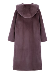 FAUX FUR LAON HOODED MAXI COAT