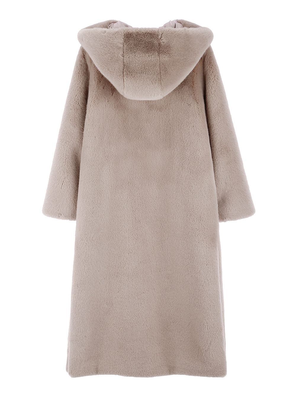 FAUX FUR LAON HOODED MAXI COAT