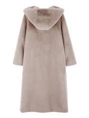 FAUX FUR LAON HOODED MAXI COAT