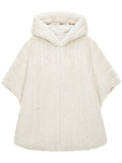 [REFURB] FAUX FUR HE HOODED PONCHO