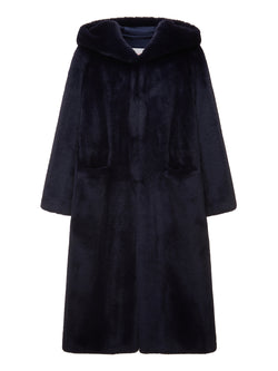 FAUX FUR LAON HOODED MAXI COAT