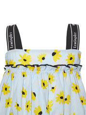 KIDS SUNFLOWER STRAP DRESS