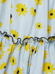 KIDS SUNFLOWER STRAP DRESS