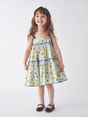 KIDS SUNFLOWER STRAP DRESS