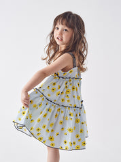 KIDS SUNFLOWER STRAP DRESS