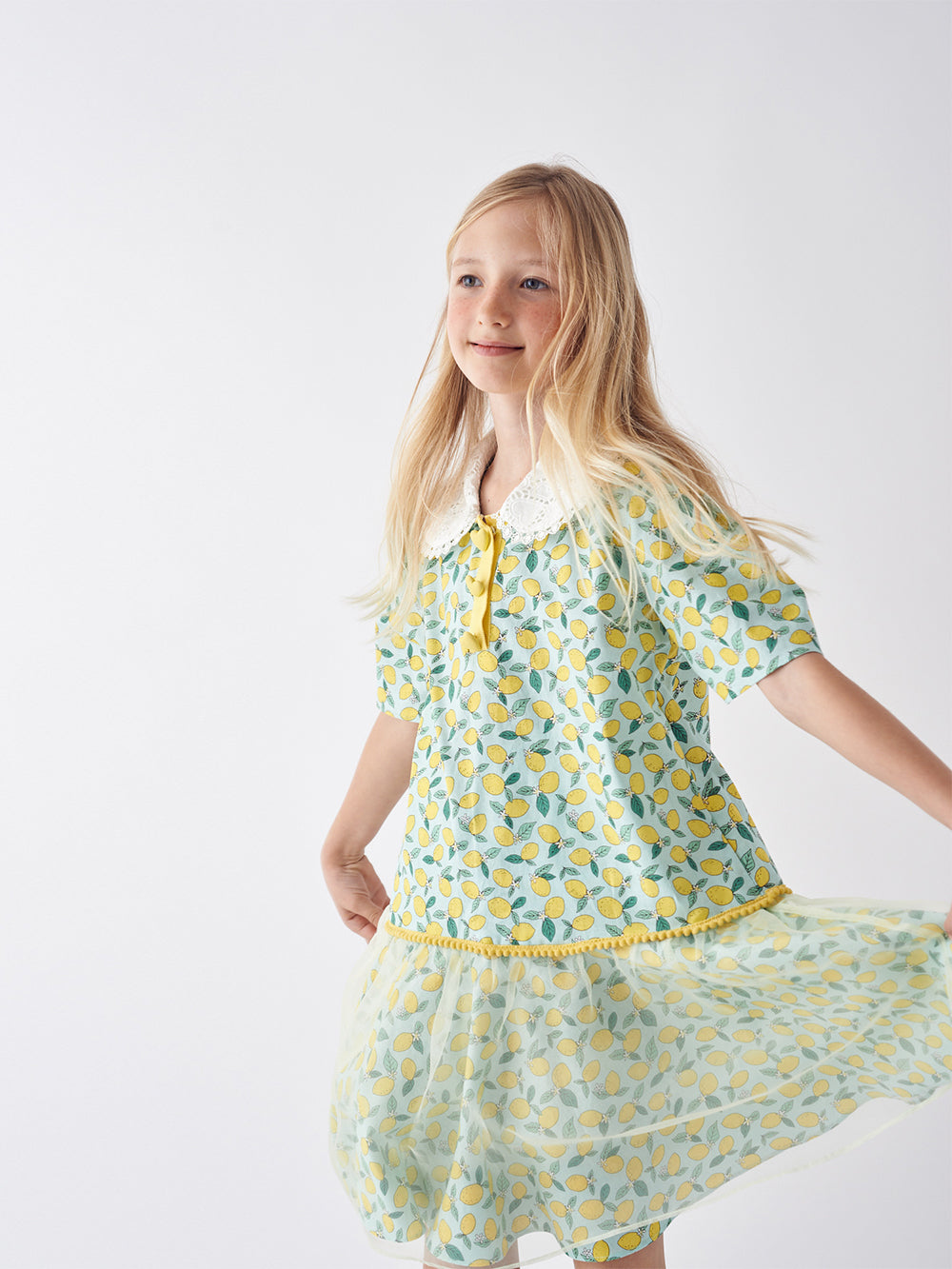 KIDS LEMON PRINT DRESS