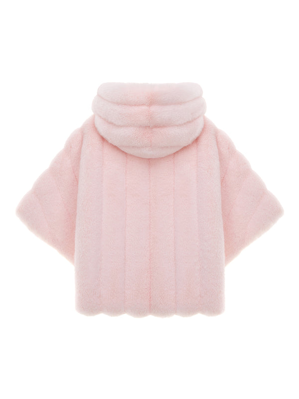 KIDS FAUX FUR HE PONCHO