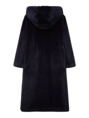 FAUX FUR LAON HOODED MAXI COAT
