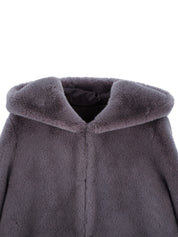 FAUX FUR LAON HOODED MAXI COAT