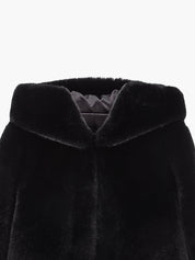 FAUX FUR BIEN HOODED SHORT JACKET