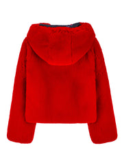 FAUX FUR BIEN HOODED SHORT JACKET