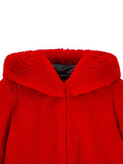 FAUX FUR BIEN HOODED SHORT JACKET