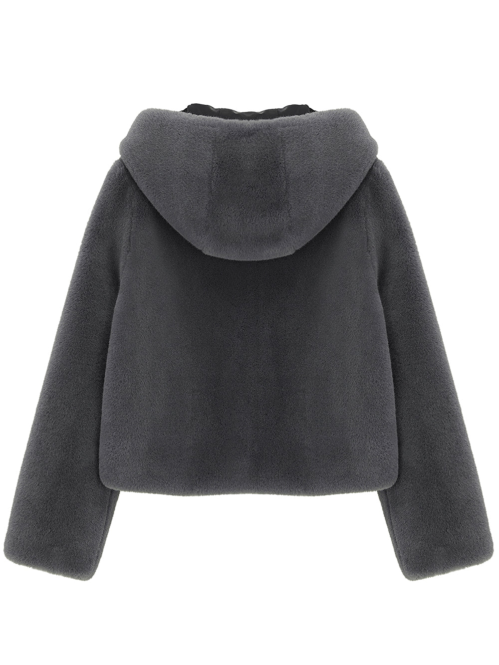 FAUX FUR BIEN HOODED SHORT JACKET