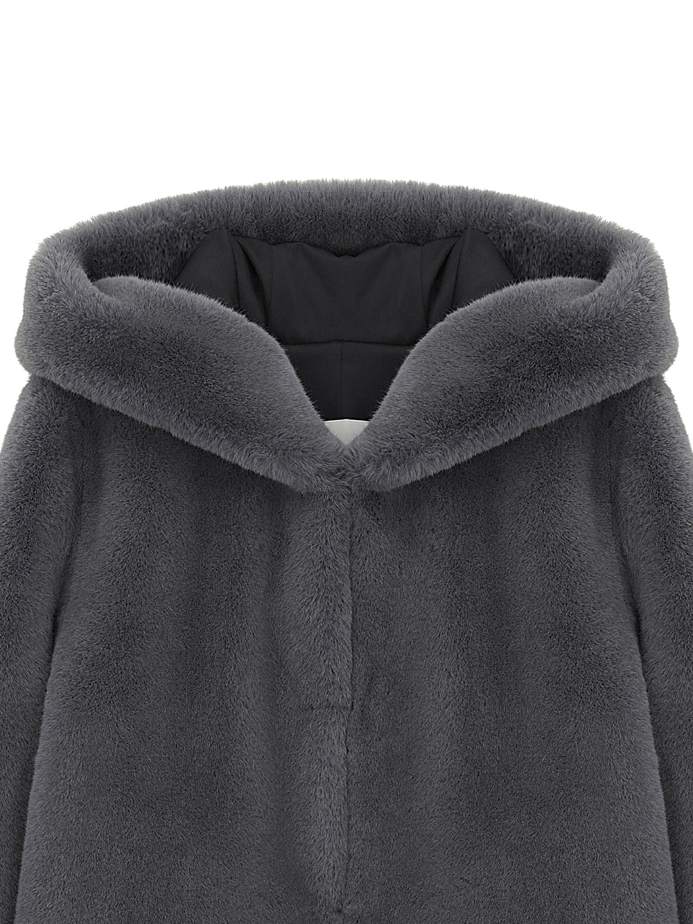 FAUX FUR BIEN HOODED SHORT JACKET