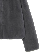 FAUX FUR BIEN HOODED SHORT JACKET