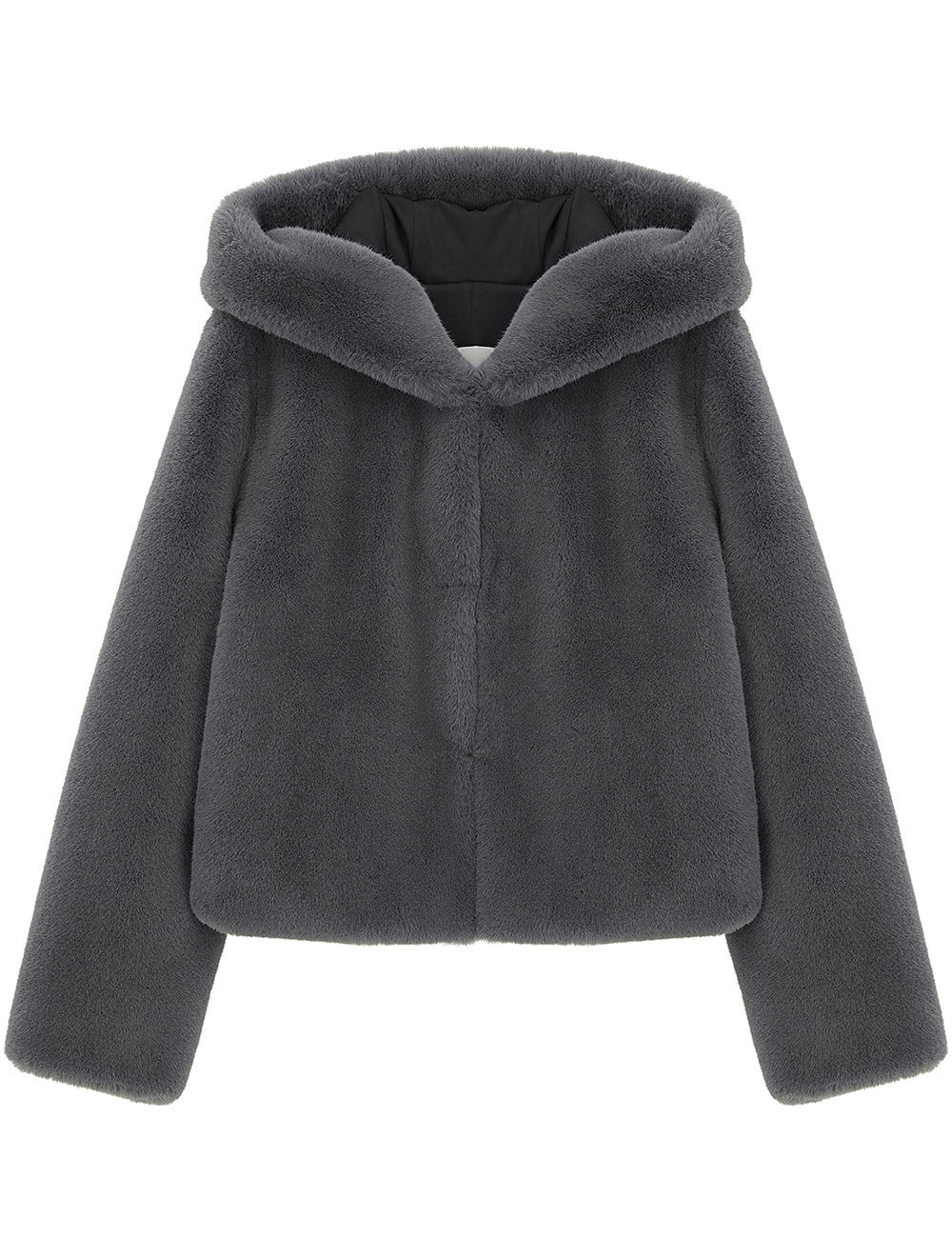 FAUX FUR BIEN HOODED SHORT JACKET