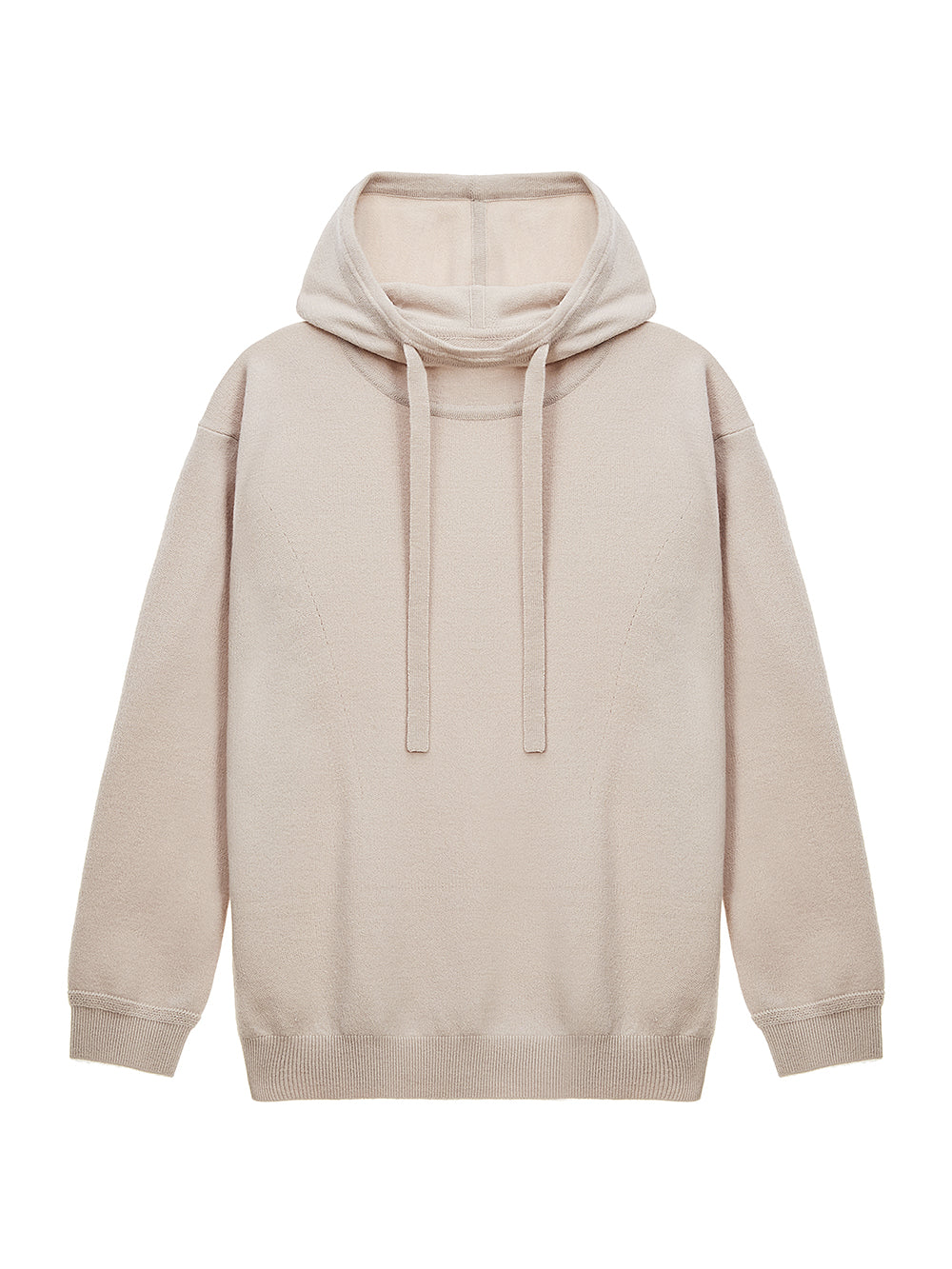 KNIT BEGE HOODED TOP