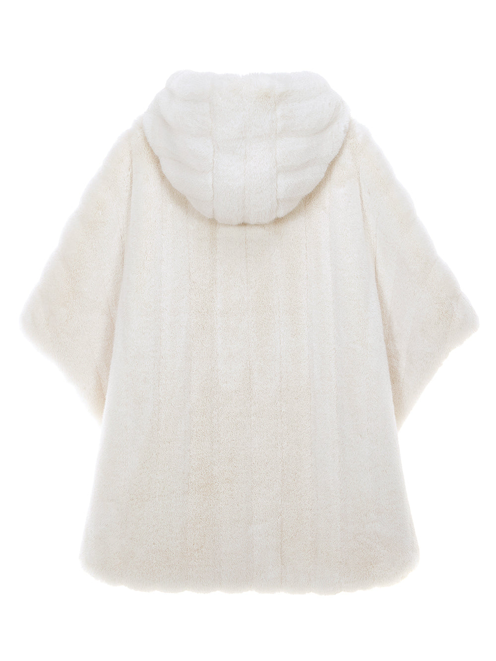 FAUX FUR HE-A HOODED PONCHO