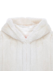 FAUX FUR HE-A HOODED PONCHO