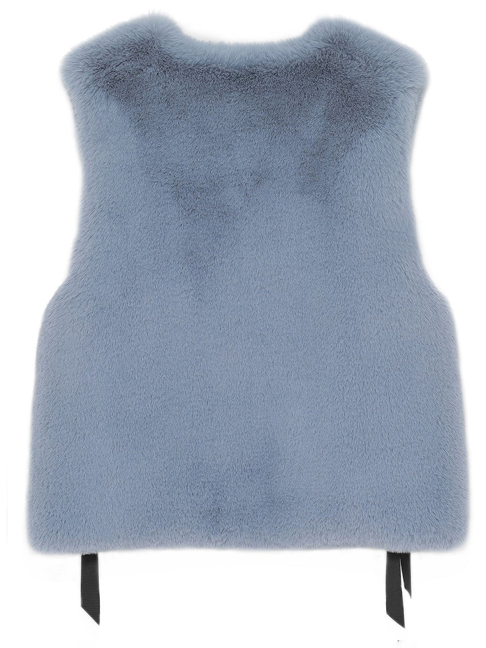 FAUX FUR TIED KITTEN RIBBON VEST