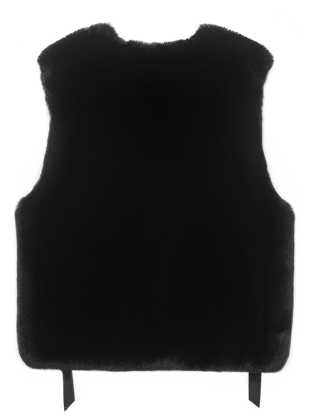 [SIGNATURE LINE] FAUX FUR TIED KITTEN RIBBON VEST