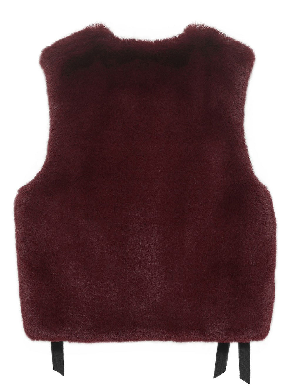 FAUX FUR TIED KITTEN RIBBON VEST
