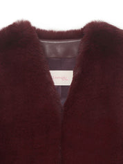 FAUX FUR TIED KITTEN RIBBON VEST