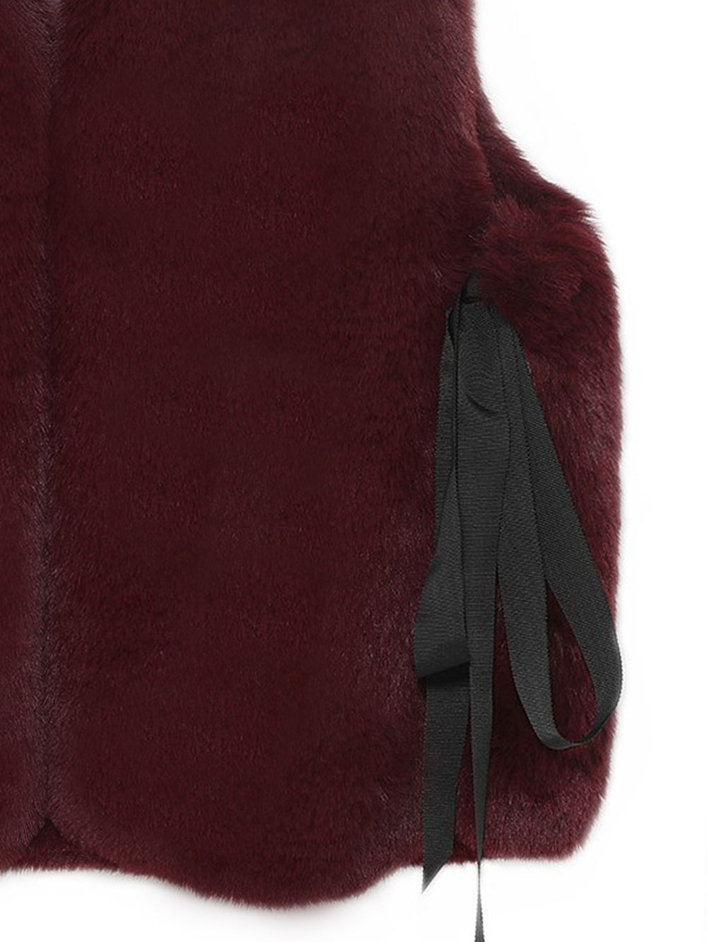 FAUX FUR TIED KITTEN RIBBON VEST