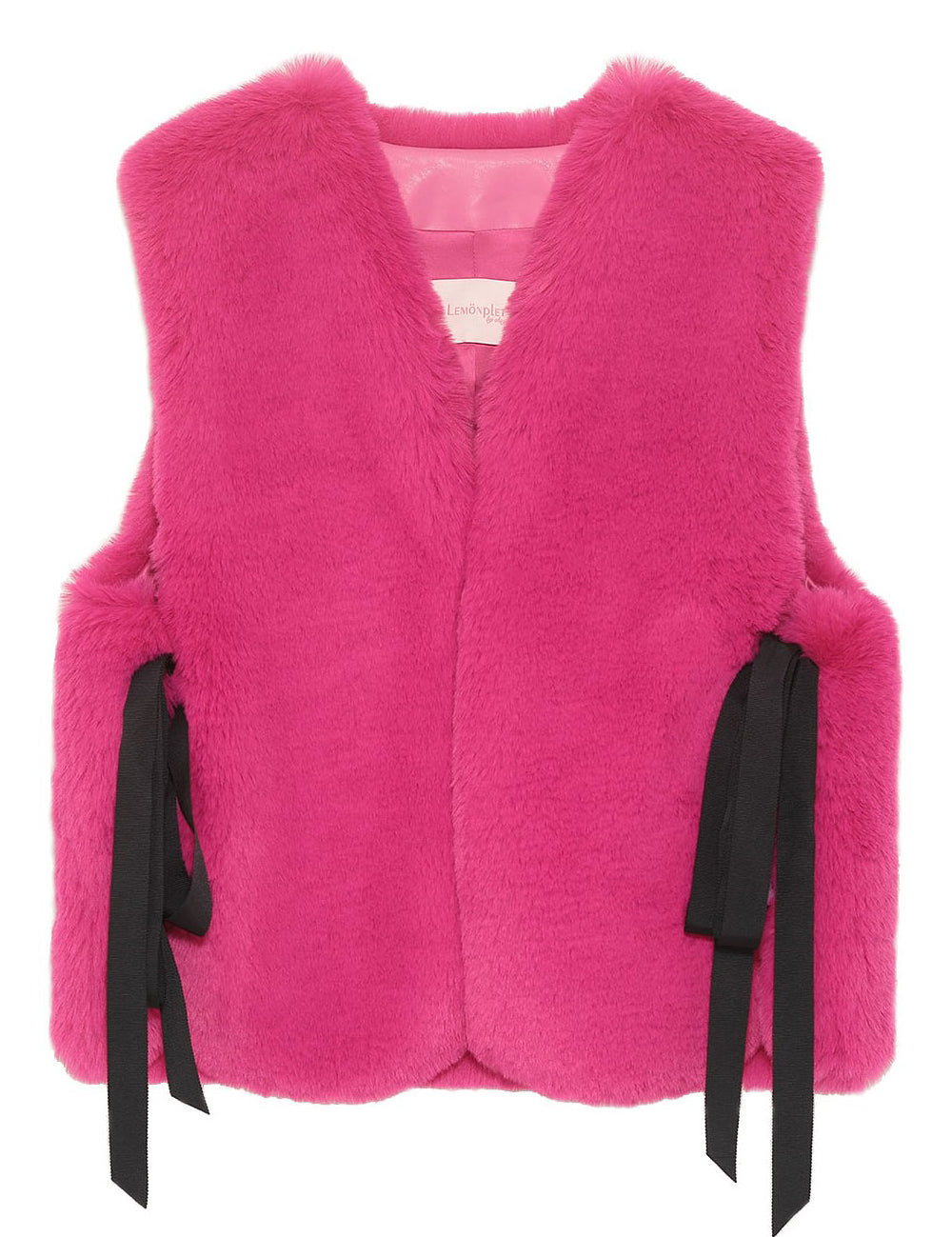 [REFURB] FAUX FUR TIED KITTEN RIBBON VEST