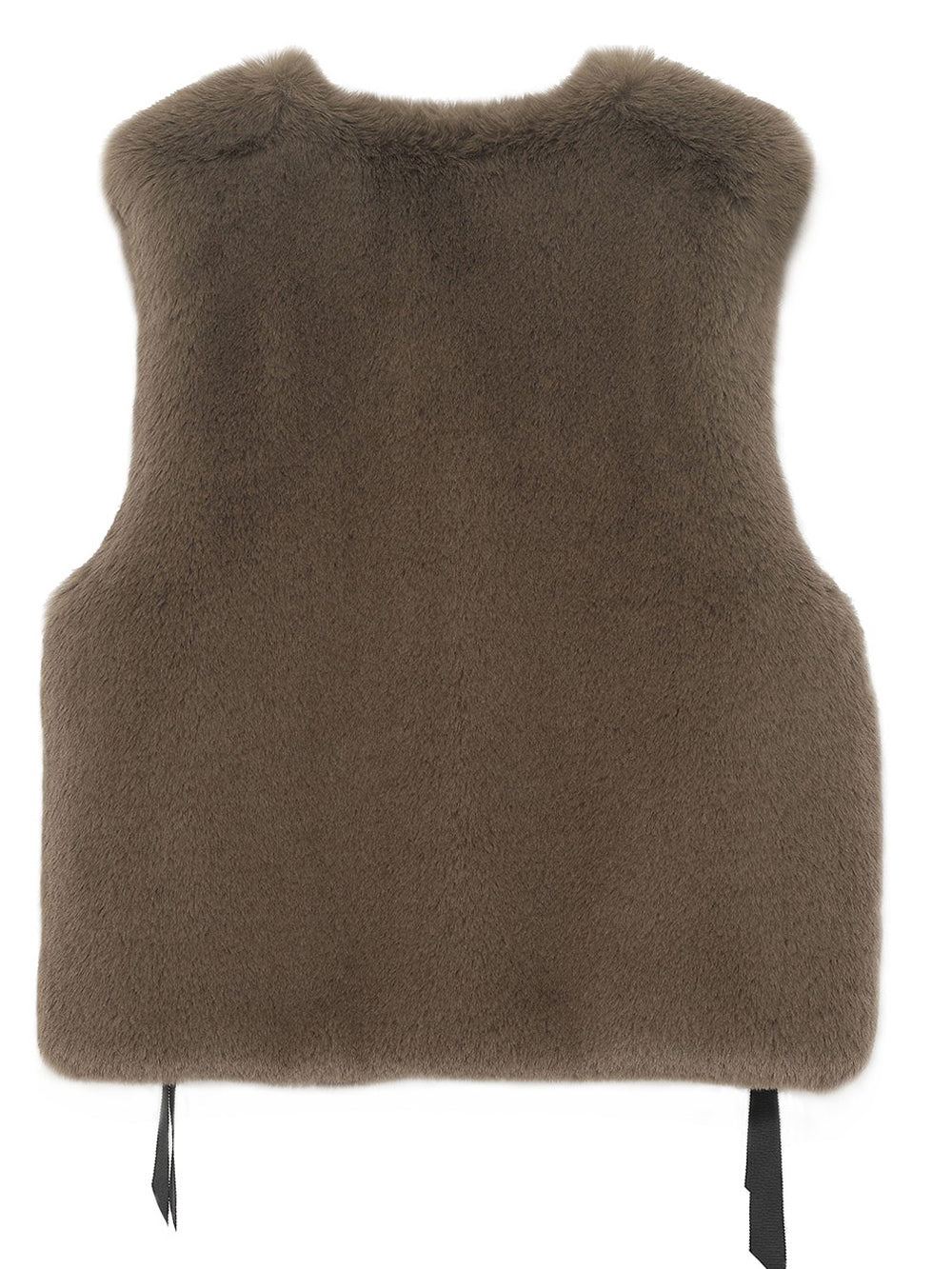 FAUX FUR TIED KITTEN RIBBON VEST