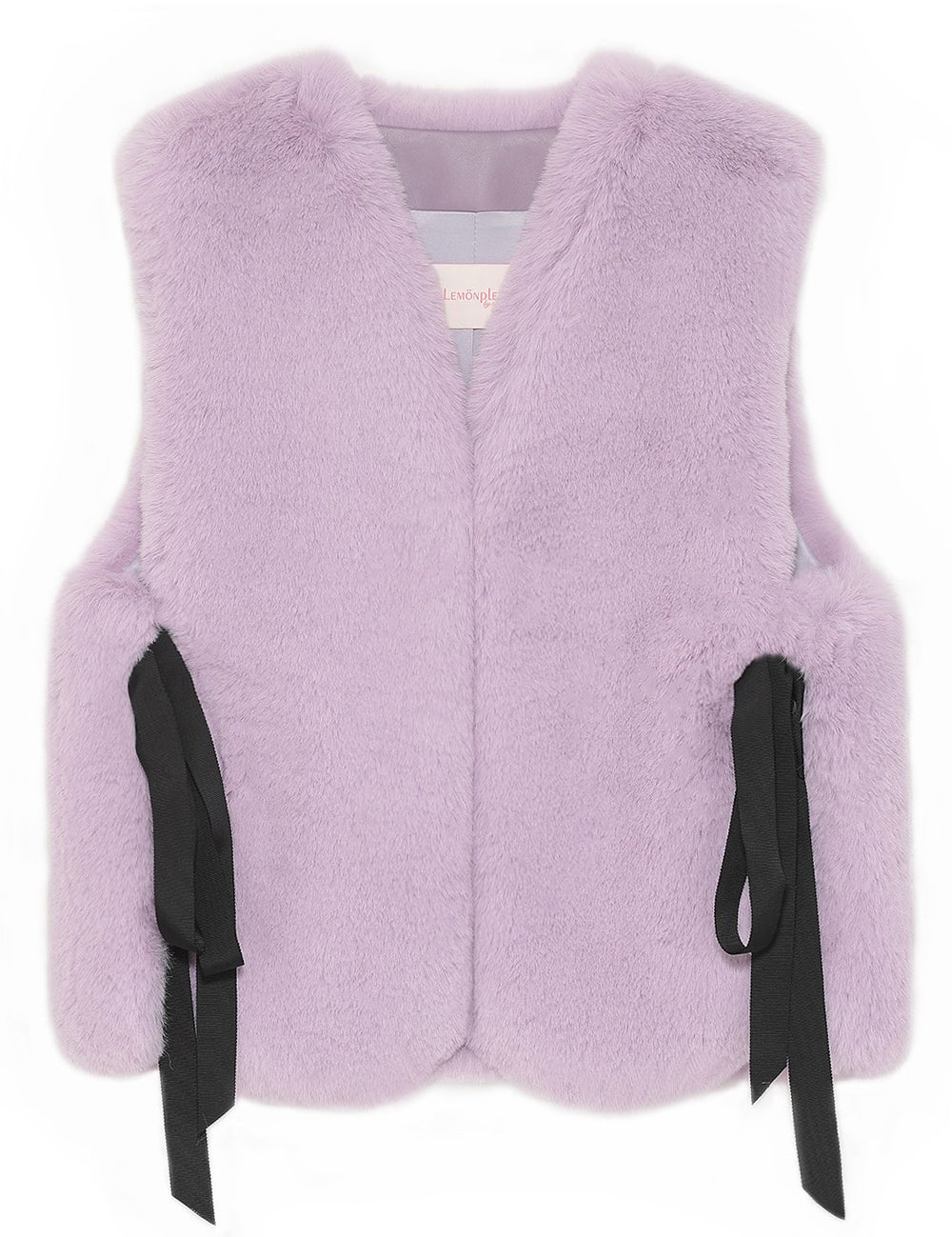 [REFURB] FAUX FUR TIED KITTEN RIBBON VEST