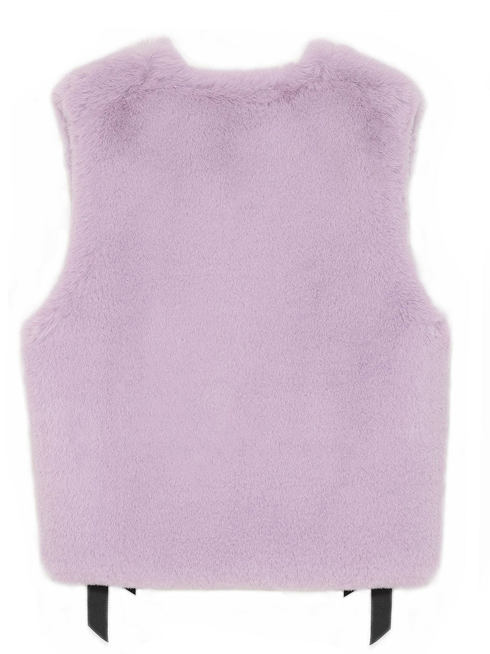 FAUX FUR TIED KITTEN RIBBON VEST