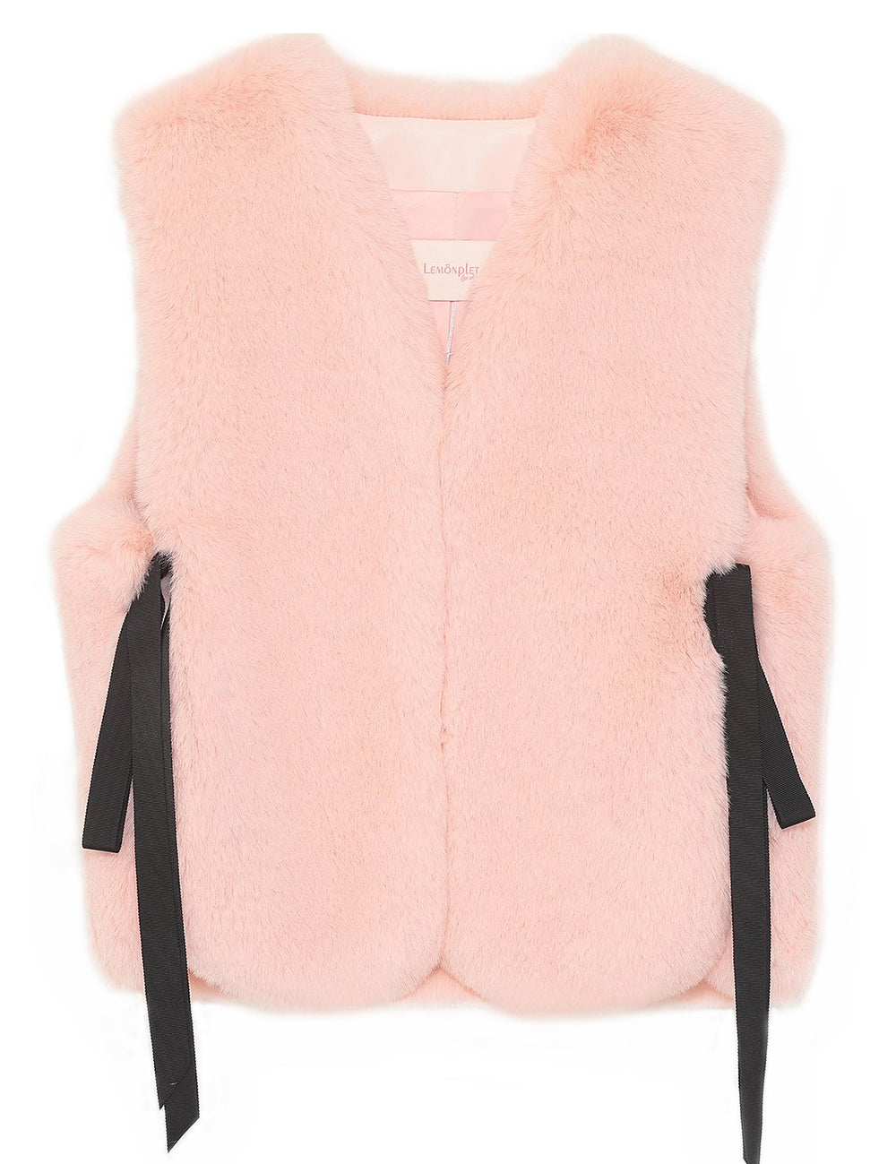 [REFURB] FAUX FUR TIED KITTEN RIBBON VEST