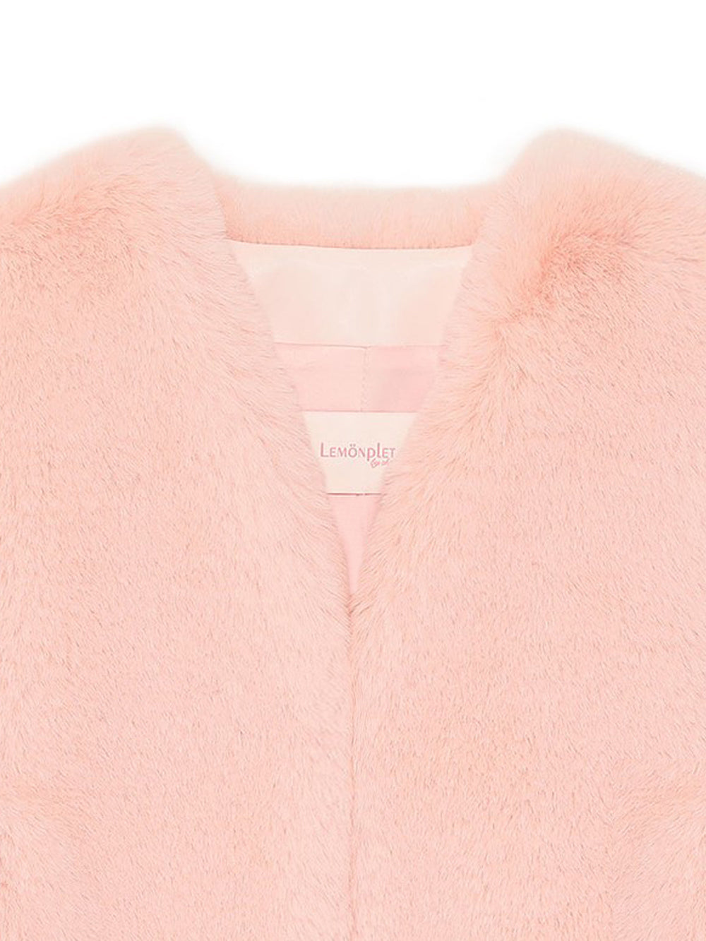 FAUX FUR TIED KITTEN RIBBON VEST