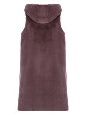 FAUX FUR LAON HOODED MAXI VEST