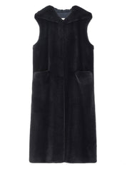[REFURB] FAUX FUR LAON HOODED MAXI VEST