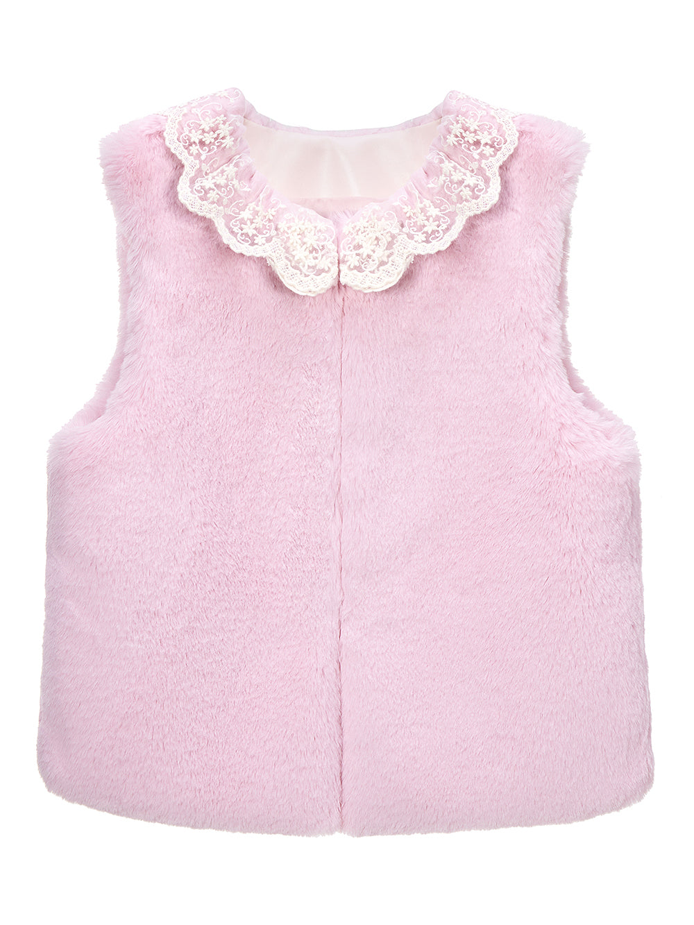 FAUX FUR KIRE LACE DETAIL VEST