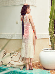 SÉE LACE LONG VEST GOWN