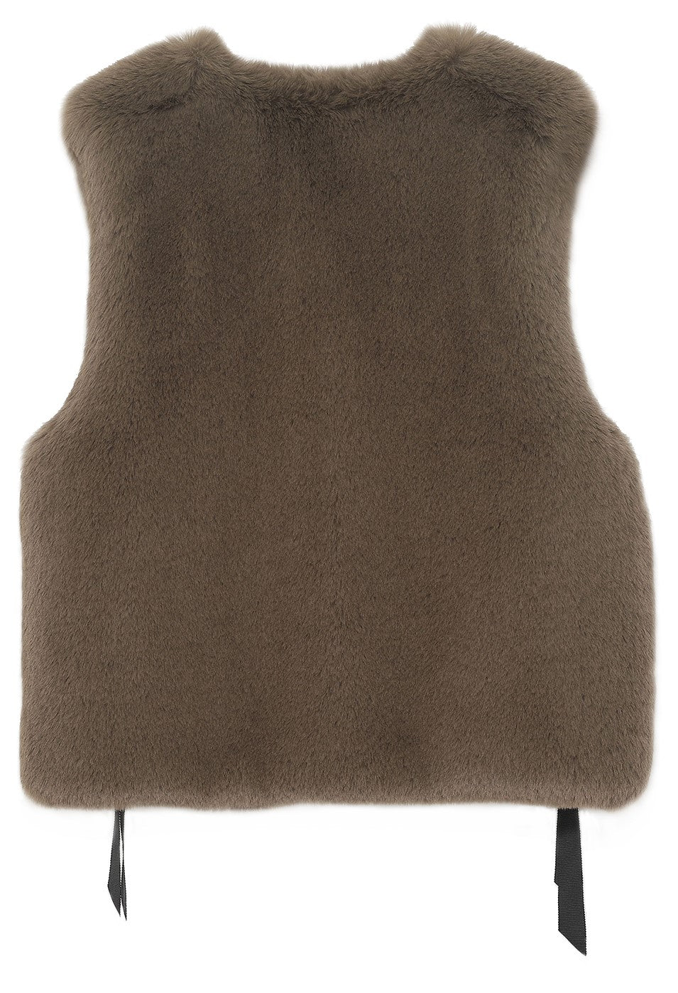 [SIGNATURE LINE] FAUX FUR TIED KITTEN RIBBON VEST