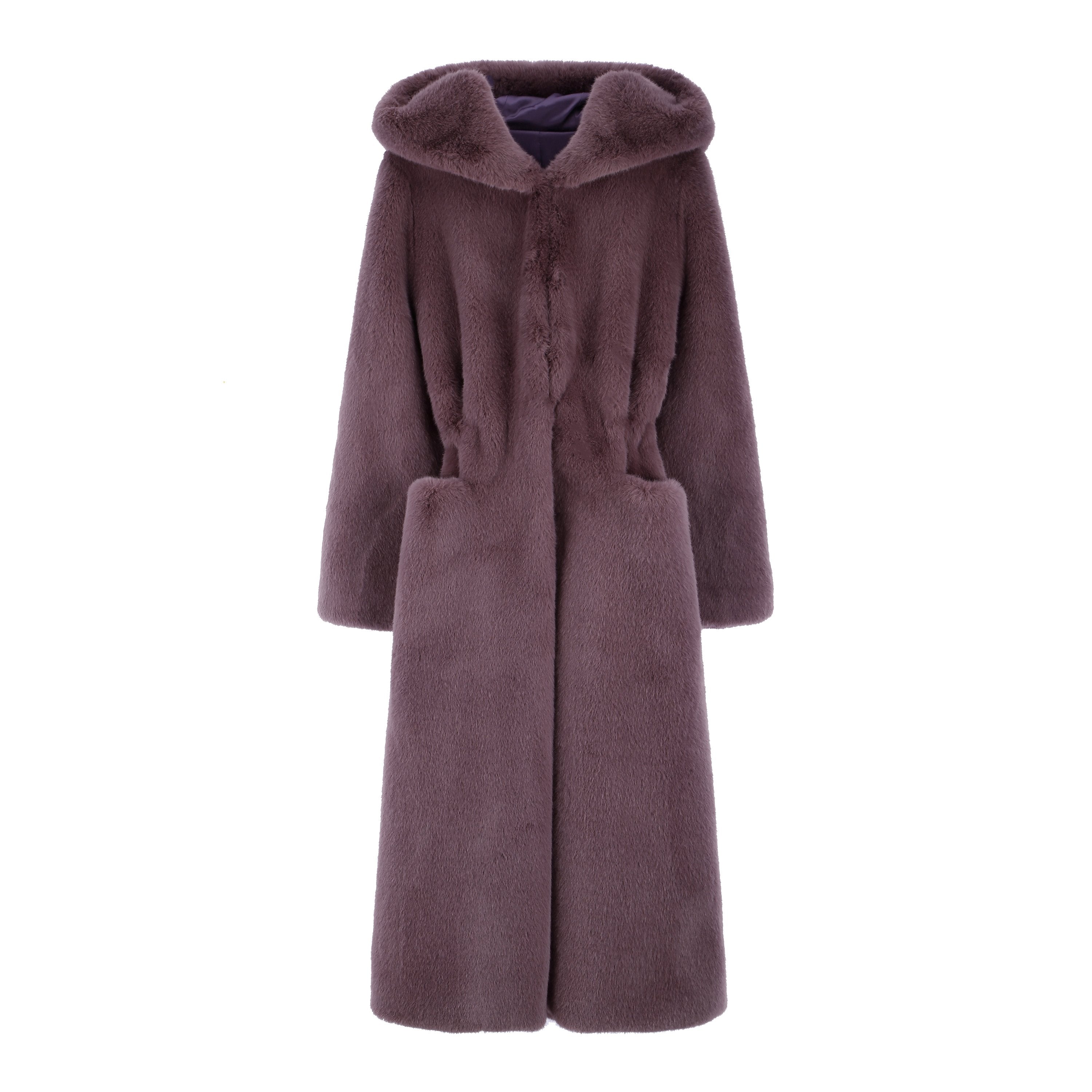 [REFURB] FAUX FUR LAON HOODED MAXI COAT